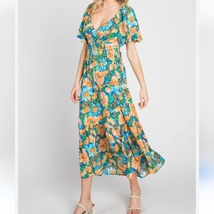 NWT Nordstrom brand Lush vibrant summer dress size XS